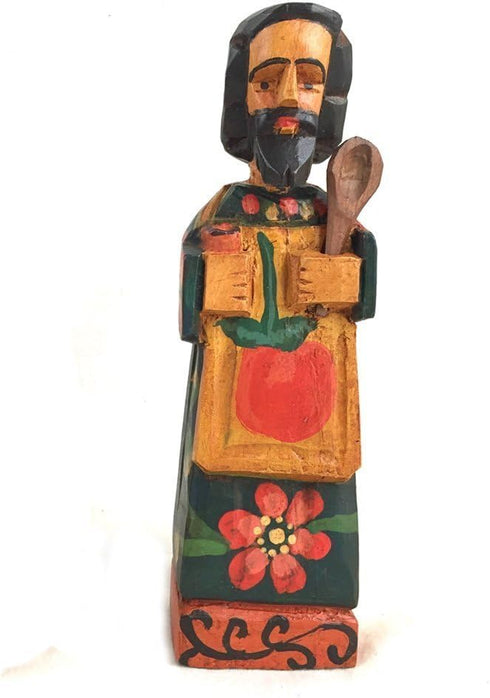 Altiplano Medium San Pasqual Kitchen Saint - 8" Tall Hand Carved, Made in Guatemala
