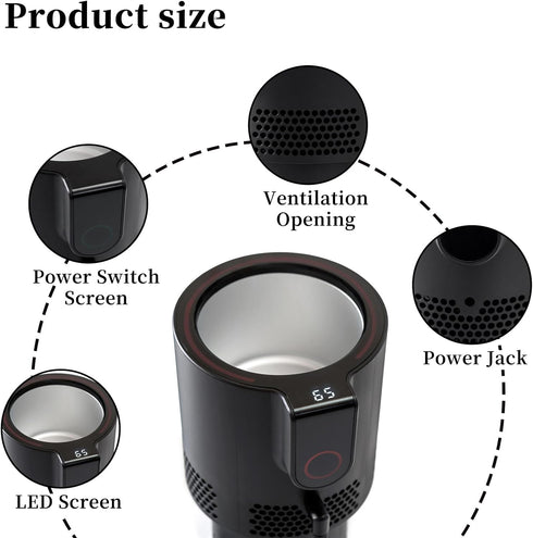 2 1 Car Cup Heater,Portable Warmer and Colder Auto Car Cup, LED Smart in Coffee Cup, Practical Car Refrigerator Cooler