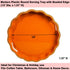 Counter, (13") Orange Decorative Tray for Coffee Table, Wavy Scallop Beaded Plastic Serving Tray forKitchen Ottoman