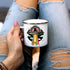 Retro UFO Cat Fish Abduction Enamel Campfire Mug, Fun Outdoor Camping Coffee Cup (12oz)