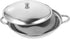 PRETYZOOM Stainless Steel Wok with Lid, Nonstick Everyday Pan with Dual Handle, 9 Inches Shabu Shabu Pot