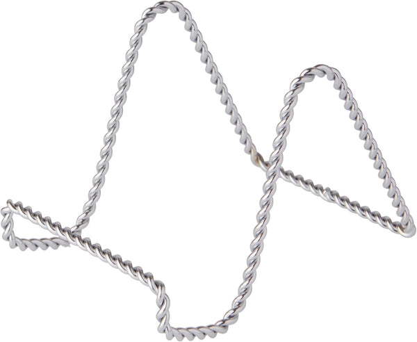 Bard's Twisted Silver Wire Easel Stand, 3" H x 3" W x 4.5" D, Pack of 2