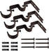 TLBTEK 3pcs Brown Heavy Duty Curtain Rod Brackets, Adjustable Wall Mount Holders for Window