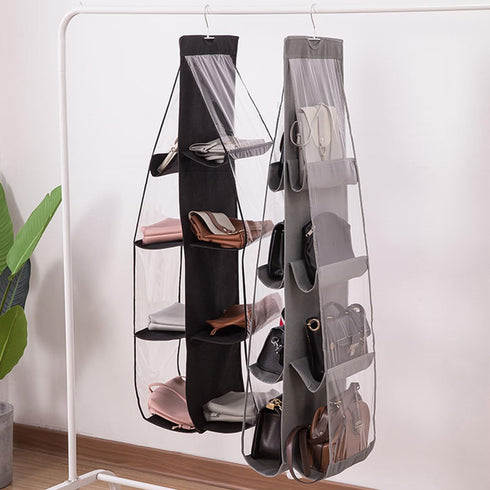 AARAINBOW Hanging Handbag Purse Organizer for Closet, 8 Pockets, Space Saving, 41 L x 13.5W, Black