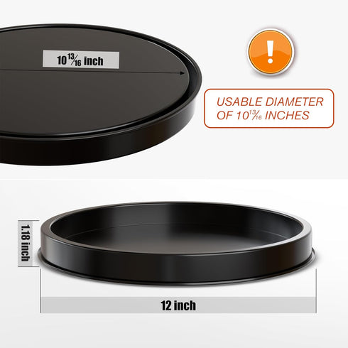 HGF Decorative Tray for Coffee Table, 12 Inch Metal Iron Round Serving Tray for Kitchen Counter