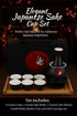 LOONCREST Set 6 1 1 Set Japanese Sake Cup with Ceramic Cups, Ceramic Sake Bottle, Ceramic Sake Warmer, Bamboo Tray