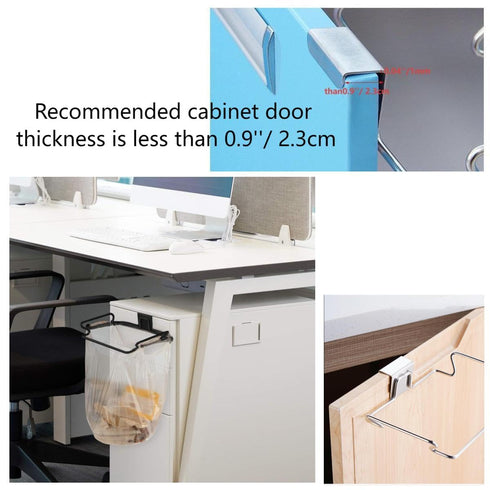 YRDGRG 9.3 5.9'') Metal Trash Bag Holder for Kitchen,Office,Dorm Room,Hanging Trash Can, Under Cabinet Hanger