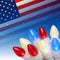 GlowVibe Red White and Blue String Lights, 4th of July, C3 Glass