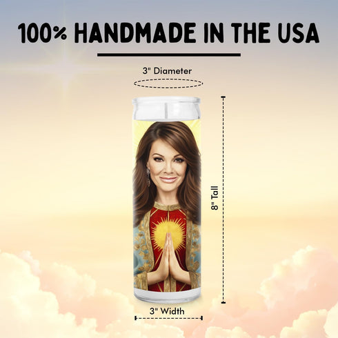 Lisa V Celebrity Glass Jar Candle - Unscented Handmade Soy Wax Votive Candle, 8 Inch for Home Decor