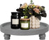 Counter, MAONAME Decorative Round Wood Riser for Display, Farmhouse Pedestal Stand for Kitchen Grey Wooden Risers Tray
