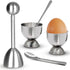 vibedor Egg Cups & Cracker Set of 5, 1 Stainless Steel Egg Topper