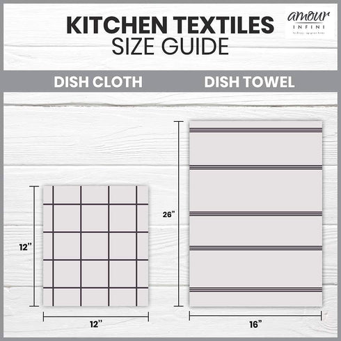 AMOUR INFINI Cotton Kitchen Dish Cloths Set of 8 - Highly Absorbent, Soft Terry Cleaning Cloths (Turquoise)