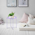 4 Garden you End Table Metal Side Table Purple Round Folding Tray Cyan Sofa Small Accent Fold-able Table, Round End