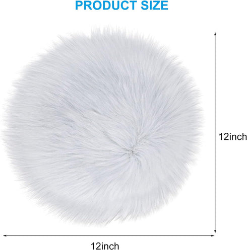 Molain Faux Fur Chair Pad - 12 inch Round Soft Fluffy Seat Cushion Pad Carpet Mat for Couch Pad, Jewelry Photographing