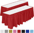 DecorRack 2 Pack Table Skirts, 29 in x 14 ft Each, Disposable & Reusable Rectangular Tablecloth Skirt, Red