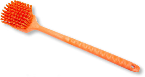SPARTA 40501EC24 Large Plastic Scrub Brush, 20 Inches Kitchen Utility Brush with Long Handle, Orange