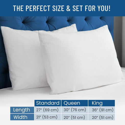 Waterproof Pillow Protector Queen (2-Pack) - Hypoallergenic, Dust Mite & Bed Bug Proof Allergy Pillow Covers