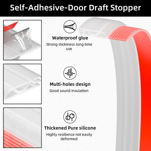 Door Draft Stopper for Bottom of Door, Adjustable Weather Stripping Door Seal for Cold Insulation, Under Door Sweep for Exterior & Interior Doors, Door Bottom Seal Blocker Noise (78inch,Transparent) by Ormein
