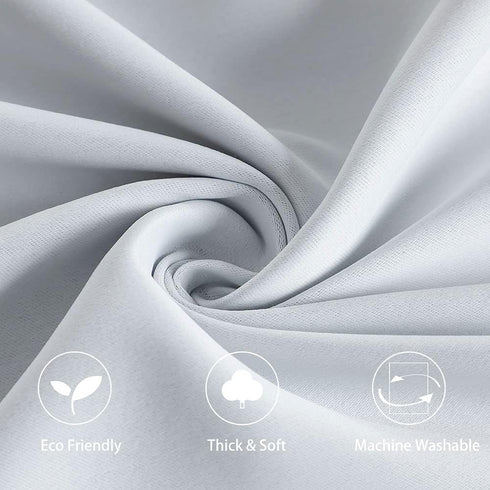 PANOVOUS Small Door Window Curtains, Blackout French Door Curtain Panel for Privacy, 25x40 Inch Greyish White