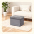 Grey,16.5"x12.6"x12.6" PINPLUS Storage Ottoman with Benches Foot Rest Stool, Folding Velvet Shoes Chest for Bedroom