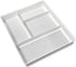 Madesmart Classic 4-Compartment Drawer Organizer, Plastic Multipurpose Storage Bin for Drawers, White Gadget Tray.
