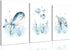 Wodkwq Ocean Nursery Canvas Wall Art,Nursery Wall Decor,Kids Bathroom Decor,Under The Sea