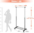 Whitmor Adjustable Rolling Garment Rack, Black and Chrome, 18.5" D x 33" W x 66" H