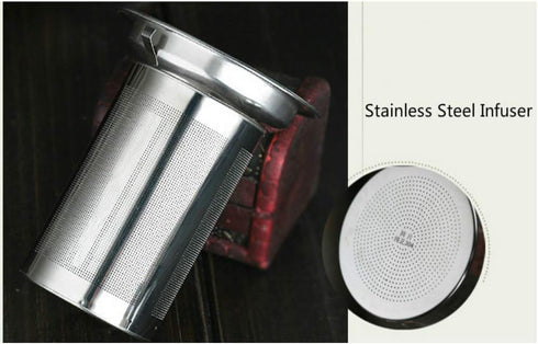 Glass Teapot with Stainless Steel Infuser & Lid, Borosilicate Glass Tea Kettle for Blooming & Loose Leaf Tea
