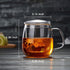 17.6oz/520ml DOPUDO Glass Tea Cup with Infuser and Lid, Large Borosilicate Teacup,Tea Glass, Clear Mug for Loose Leaf