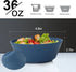 Homienly Wheat Straw Bowls - 36 Oz Cereal Bowls Sets 6 Unbreakable Dinnerware, Microwave Safe Bowls and Dishwasher Safe Bowls, Alternative for Plastic Bowls, Snack Bowls, Soup Bowls (Navy Blue) by Homienly