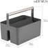mDesign Plastic Shower Caddy Storage Organizer Utility Tote - Divided Bin for Bathroom, Dorm, Kitchen, Dark Gray