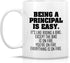 Retreez Funny Mug - Being a Principal is Easy Except the Bike is on Fire, 11 Oz Ceramic Coffee Mug