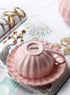 Set, Set 6 (8 oz)- Amazingware Royal Tea Cups and Saucers, with Gold Trim and Gift Box, British Coffee Cups, Porcelain