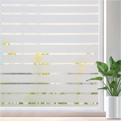 Coavas Window Privacy Film: Frosted Glass Decorative Window Clings, Opaque Static Cling, Heat Insulation, Sun Blocking