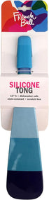 French Bull Easy Grip Melamine Handle Silicone Non-stick Kitchen Utensils for Cooking, Mixing, Baking - Blue Tongs