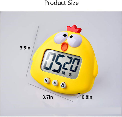Kitchen Timer, Cute Cartoon Animal Countdown Timer, Digital Cooking Timer with Magnetic, LCD Large-Screen