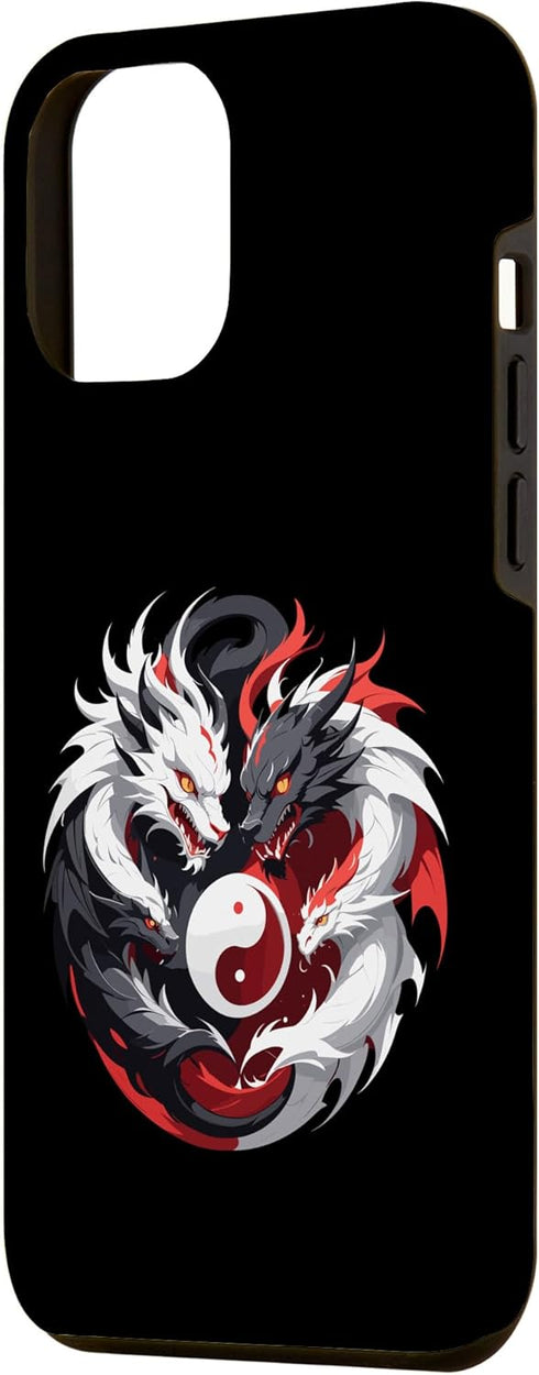 iPhone 15 Plus two dragons facing off, dragon yingyang, chinese dragons Case