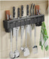 15.7'' Wall Mount Stainless Steel Utensil Holder, Multi-use Kitchen Storage Organizer Rack with Knife Holder