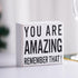 Inspirational Wooden Box Sign, You are Amazing Remember That Motivational Quote Desk Decor for Home Office Bedroom