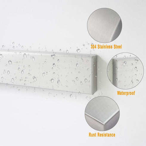Large 16 Inch Stainless Steel Double Sided Magnetic Knife Strip for Refrigerator, Home Kitchen Utensil Holder