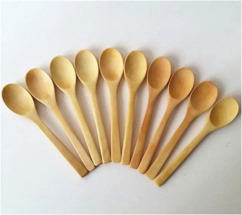 10 Pcs 7 inch Ecofriendly Handle Long Wooden Spoons, Coffee Honey Tea Stirrer Tableware