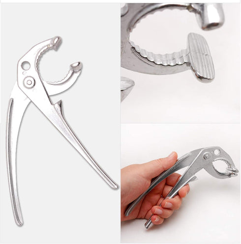 Aluminum Hot Pot Tongs Holder for Dolsot, Korean Stone Ceramic Bibimbap Bowl, Sizzling Hot Pot (SILVER)