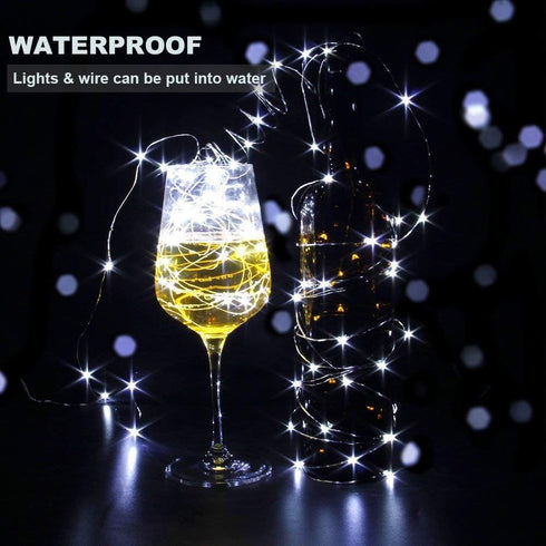 CYLAPEX 24 Pack Cool White Fairy Lights String, 3.3ft 20 LEDs Battery Operated Silver Coated Copper Wire for DIY Decor