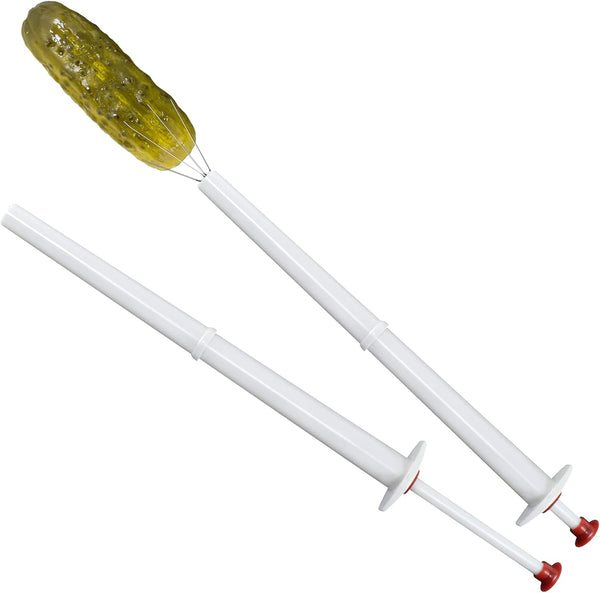 Deluxe Pickle Pincher Set of 2, Stainless Steel and Plastic Pickle Picker, Olive Pepper Grabber