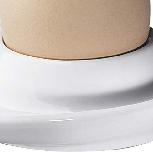 Set of 2 White Porcelain Egg Cups, 3.5-Inch by 4-Inch, Oval Base Holders for Hard or Soft Boiled Eggs