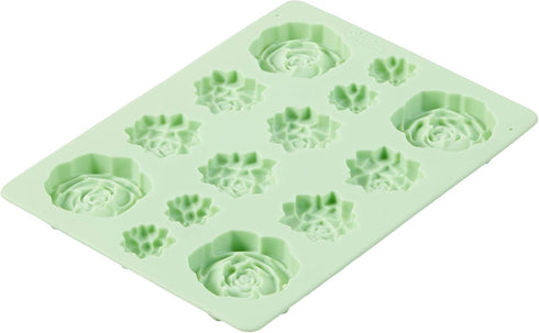 Wilton Silicone Succulents Candy Mould, Mint Color, 14 Holes