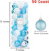 Every Day is Christmas Ornaments - Shatterproof Christmas Tree Ornament Set, 50 Count (2.24"/57mm, Blue Silver)