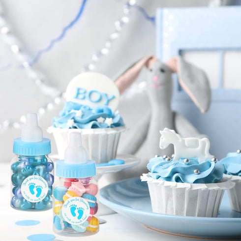 48 1.5 3.5 Inch Tondiamo Pcs Blue Baby Shower Mini Bottle Favors x Baby Shower Candy Jar Mini Milk Bottle Party Favor