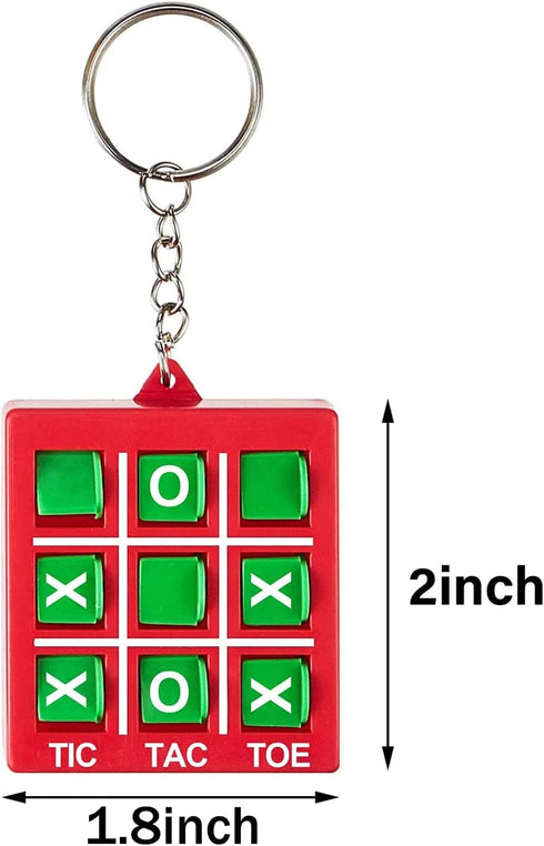 Hicarer Tic Tac Toe Keychain for Kids - Party Favors for Mini Backpack Clip, 8 Pcs (Red, Blue, Yellow, Purple)