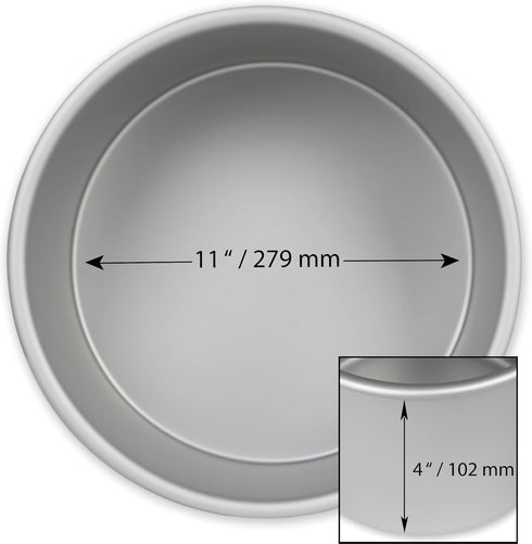 PME Professional Aluminum Bakeware, Round 11 x 4in